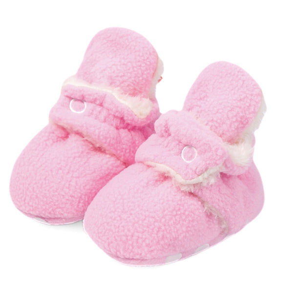 Baby Unisex Fur Tich Button Booties (Pink,White)-BT5069