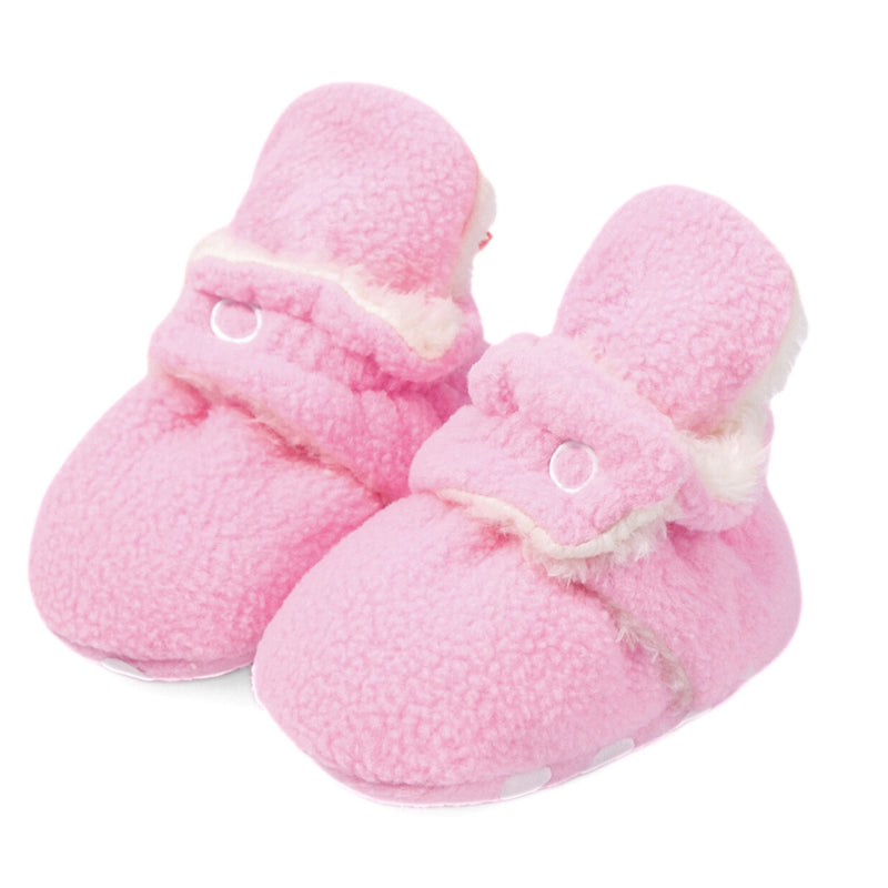 Baby Unisex Fur Tich Button Booties (Pink,White)-BT5069