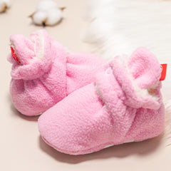 Baby Unisex Fur Tich Button Booties (Pink,White)-BT5069