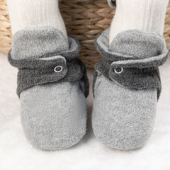Baby Unisex Fur Tich Button Booties (Grey)-BT5070