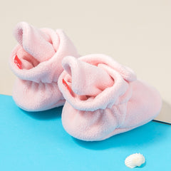 Baby Unisex Cotton Fur Velcro Socks Booties (Baby Pink)-BT5072