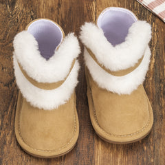 Baby Unisex Suede High Ankle Booties (Brown)-BT5091