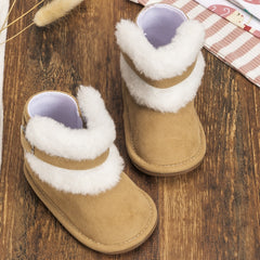 Baby Unisex Suede High Ankle Booties (Brown)-BT5091