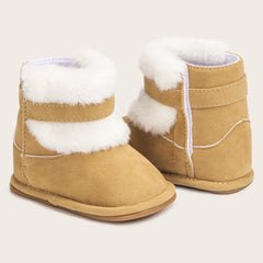 Baby Unisex Suede High Ankle Booties (Brown)-BT5091