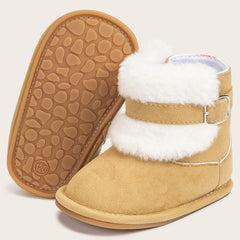 Baby Unisex Suede High Ankle Booties (Brown)-BT5091