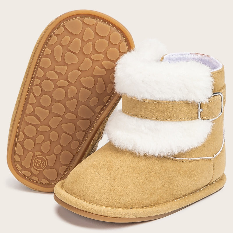 Baby Unisex Suede High Ankle Booties (Brown)-BT5091