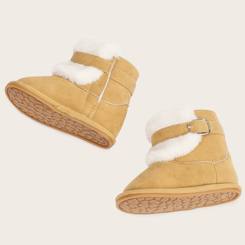 Baby Unisex Suede High Ankle Booties (Brown)-BT5091