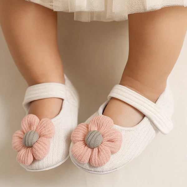 Baby Unisex Bow Polka Heart Slip on Booties (White,Peach)-BT5096