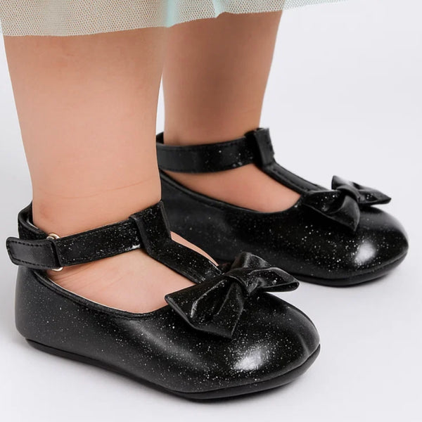 Baby Unisex Synthetic Velcro Booties (Black)-BT5099