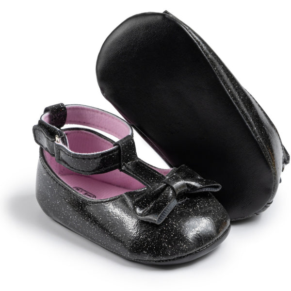 Baby Unisex Synthetic Velcro Booties (Black)-BT5099