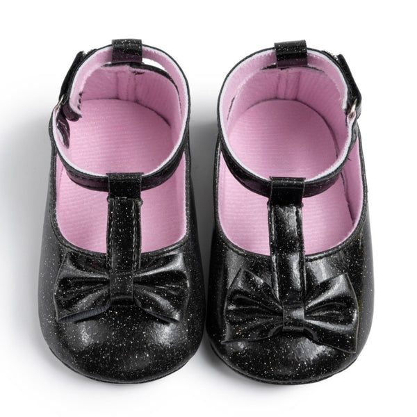 Baby Unisex Synthetic Velcro Booties (Black)-BT5099