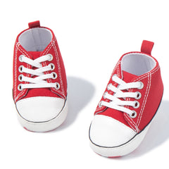 Baby Unisex Canvas Booties (Red,White)-BT5100