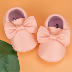 Baby Unisex Bow Shining Shoes Booties (Pink)-BT5105