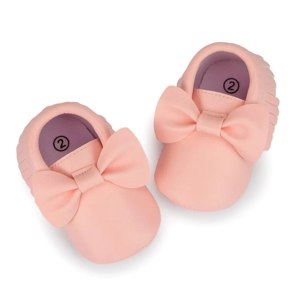 Baby Unisex Bow Shining Shoes Booties (Pink)-BT5105