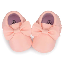 Baby Unisex Bow Shining Shoes Booties (Pink)-BT5105