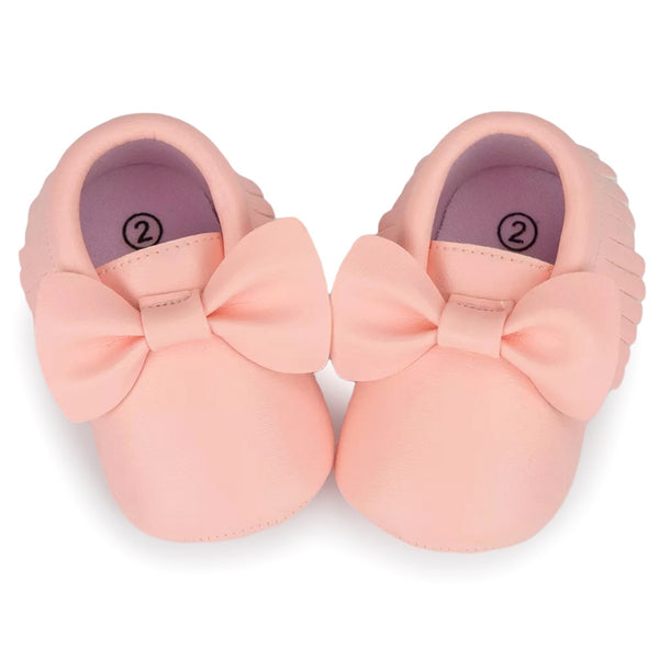Baby Unisex Bow Shining Shoes Booties (Pink)-BT5105