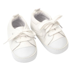 Baby Unisex Canvas Booties (White)-BT5107