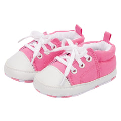 Baby Unisex Canvas Booties (Pink)-BT5108