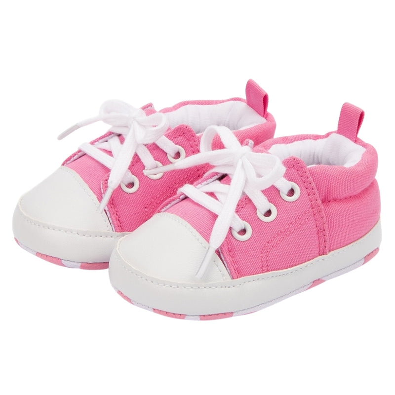 Baby Unisex Canvas Booties (Pink)-BT5108