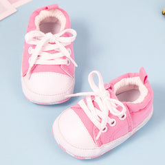 Baby Unisex Canvas Booties (Pink)-BT5108