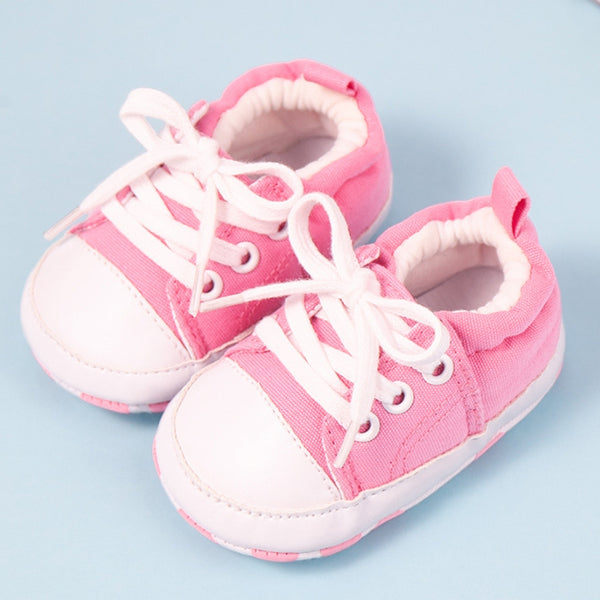Baby Unisex Canvas Booties (Pink)-BT5108