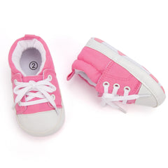Baby Unisex Canvas Booties (Pink)-BT5108