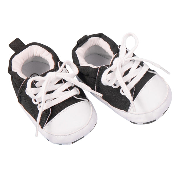Baby Unisex Canvas Booties (Black)-BT5109