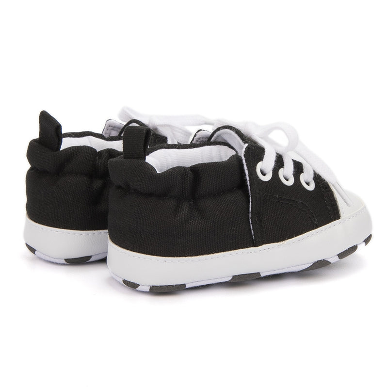 Baby Unisex Canvas Booties (Black)-BT5109