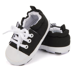 Baby Unisex Canvas Booties (Black)-BT5109