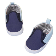 Baby Unisex Slip on Cotton Loafer Booties (Blue)-BT5115
