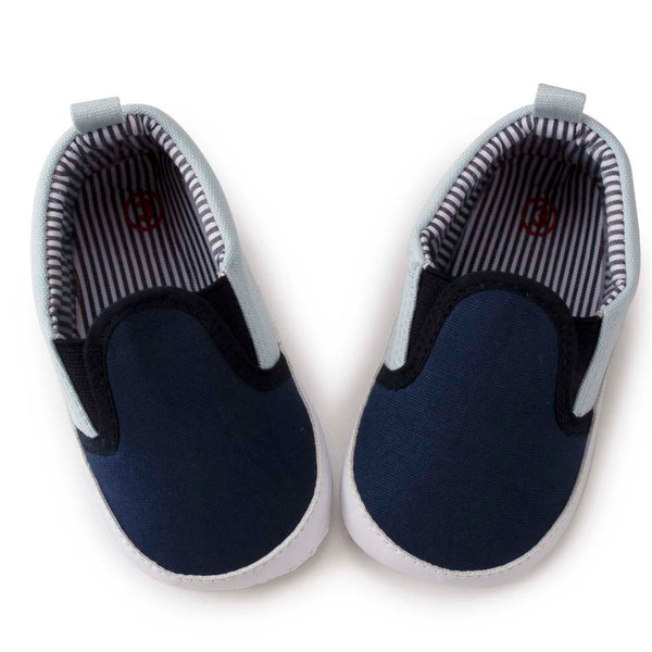 Baby Unisex Slip on Cotton Loafer Booties (Blue)-BT5115