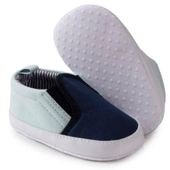 Baby Unisex Slip on Cotton Loafer Booties (Blue)-BT5115