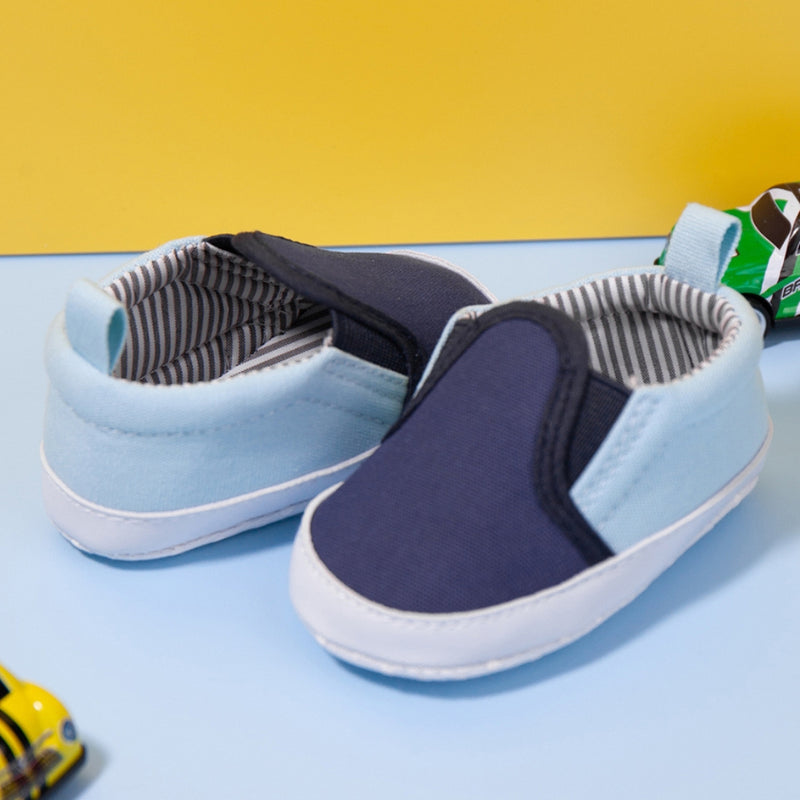 Baby Unisex Slip on Cotton Loafer Booties (Blue)-BT5115
