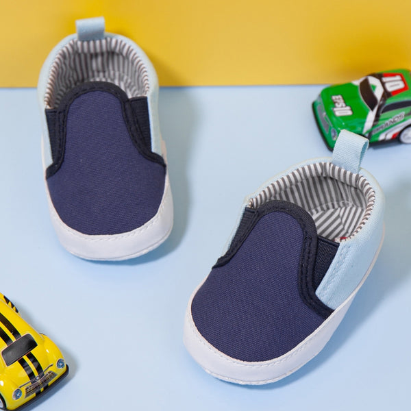 Baby Unisex Slip on Cotton Loafer Booties (Blue)-BT5115