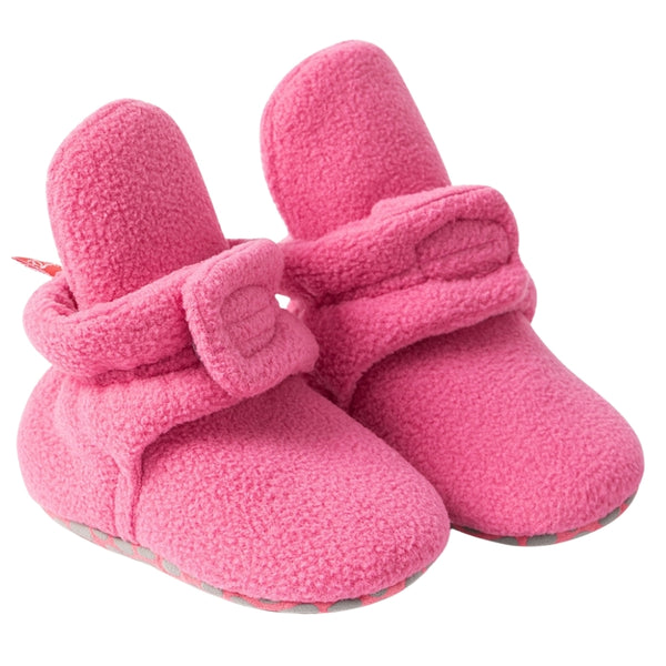 Baby Unisex Fur Velcro Booties (Pink)-BT5133