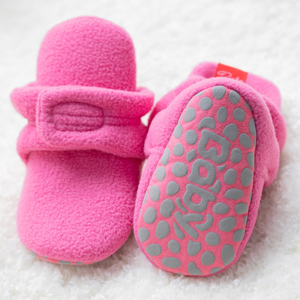 Baby Unisex Fur Velcro Booties (Pink)-BT5133