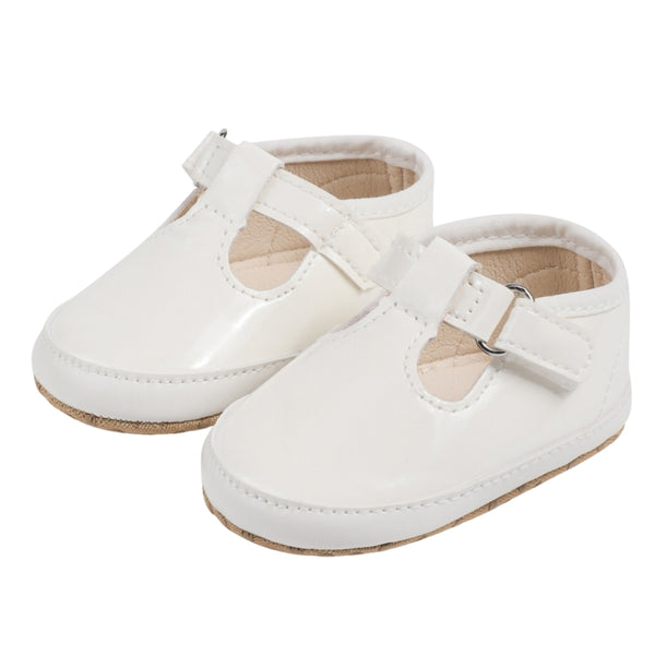 Baby Girls Synthetic Velcro Belly Booties (White) - BT5139