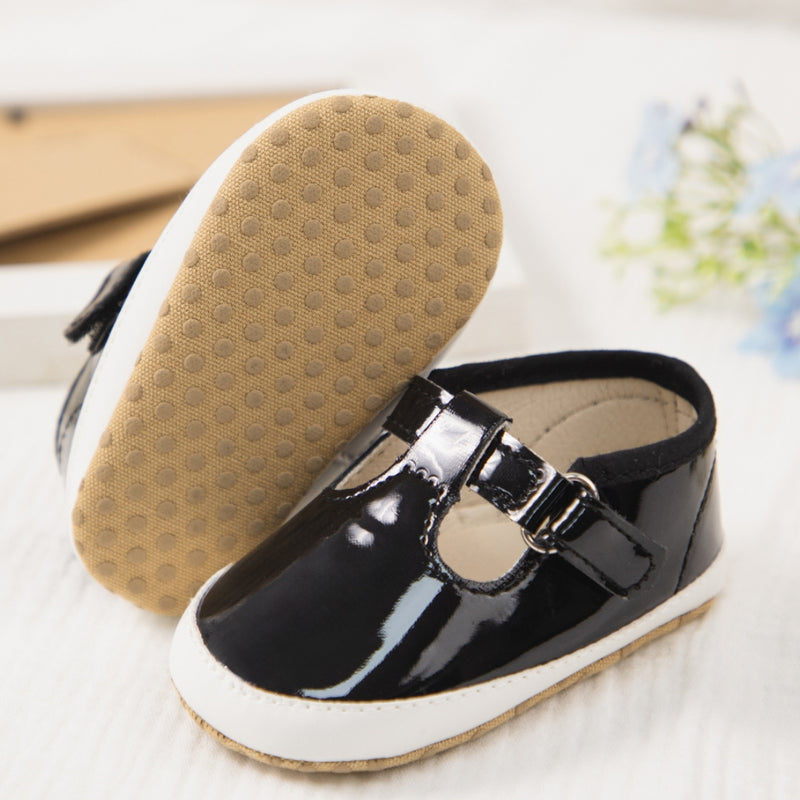 Baby Unisex Synthetic Velcro Booties (Black)-BT5140