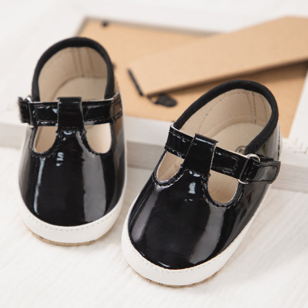 Baby Unisex Synthetic Velcro Booties (Black)-BT5140