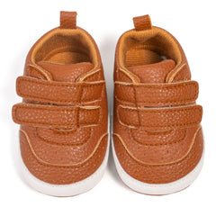 Baby Unisex Synthetic Velcro Booties (Brown)-BT5141