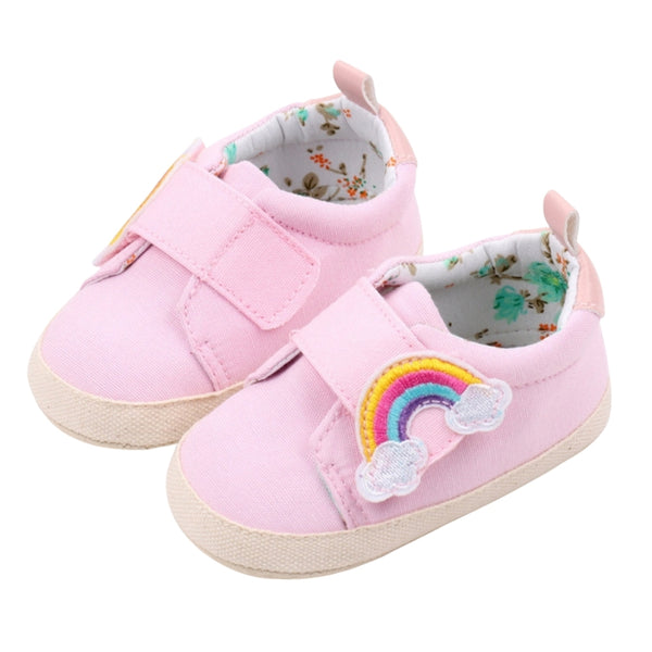 Baby Unisex Canvas Booties (Pink)-BT5154