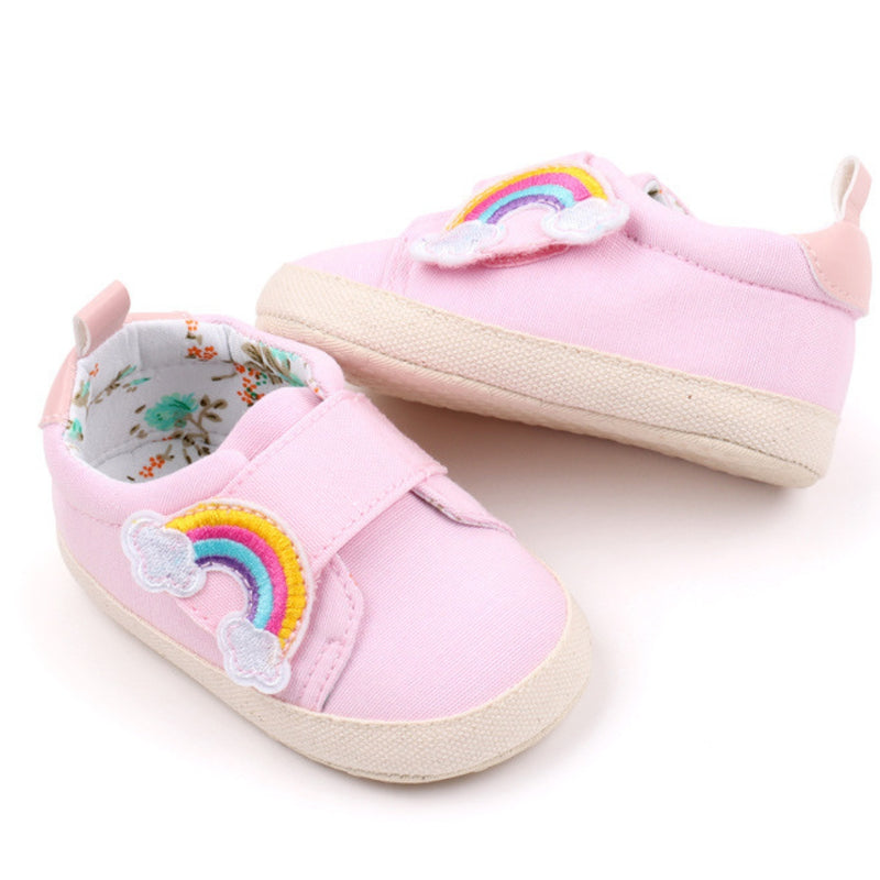Baby Unisex Canvas Booties (Pink)-BT5154