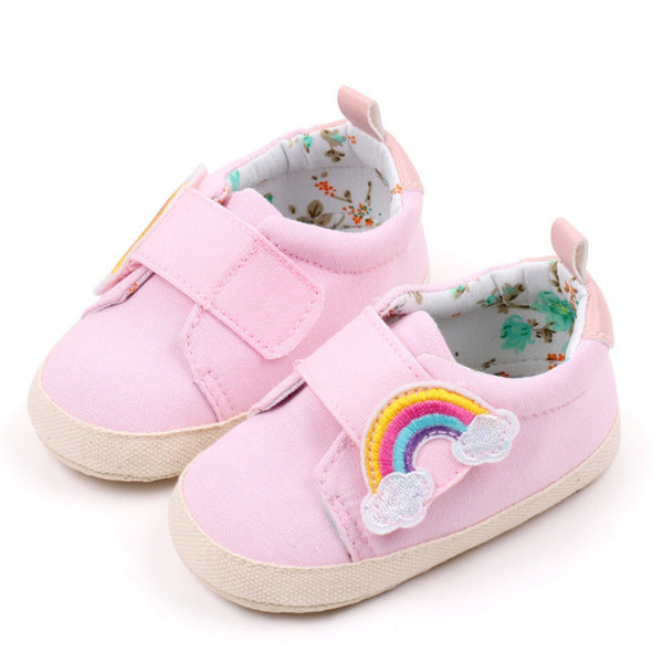 Baby Unisex Canvas Booties (Pink)-BT5154