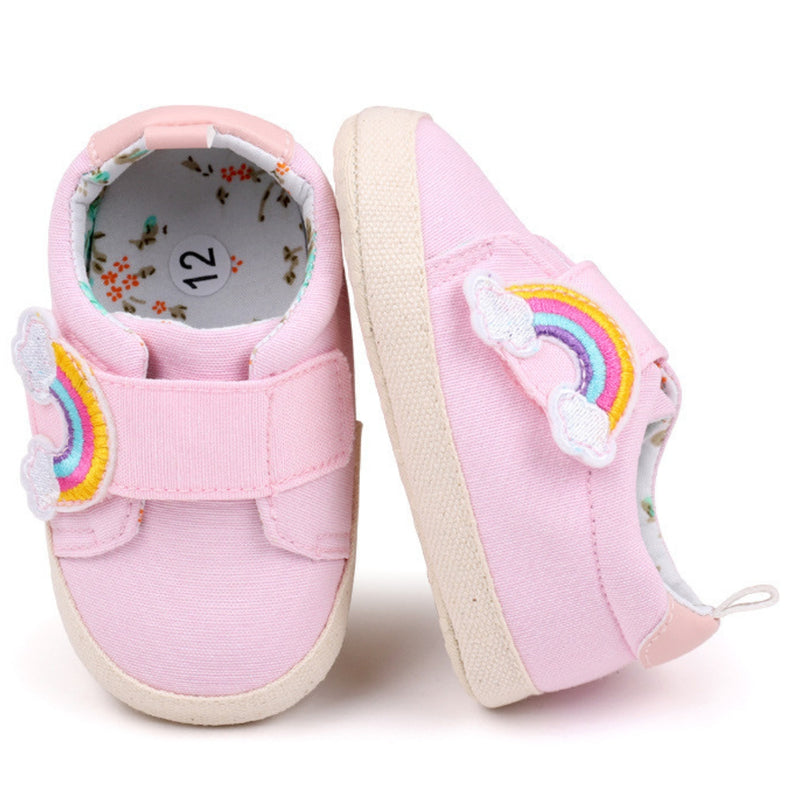 Baby Unisex Canvas Booties (Pink)-BT5154