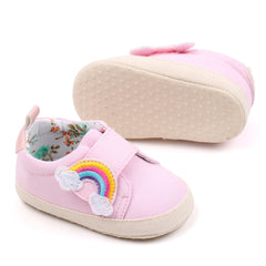 Baby Unisex Canvas Booties (Pink)-BT5154