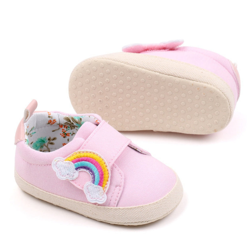 Baby Unisex Canvas Booties (Pink)-BT5154