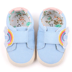 Baby Unisex Canvas Booties (Blue)-BT5155