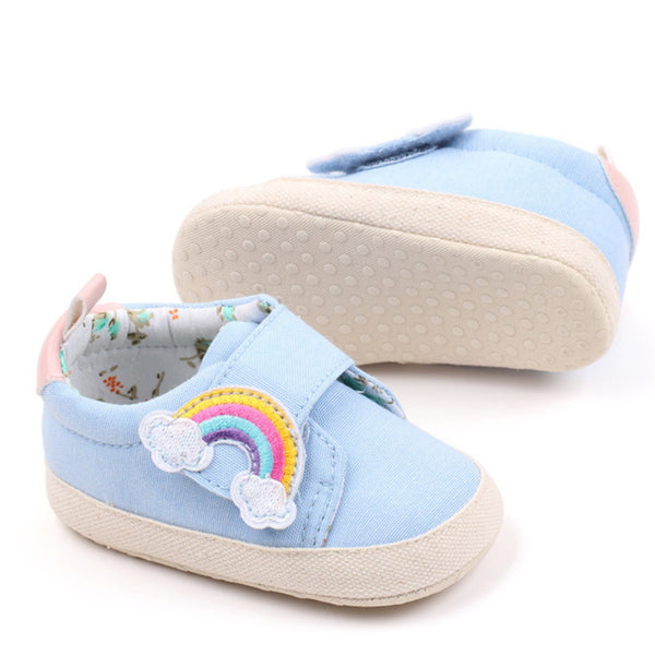 Baby Unisex Canvas Booties (Blue)-BT5155