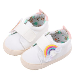 Baby Unisex Canvas Booties (White)-BT5156
