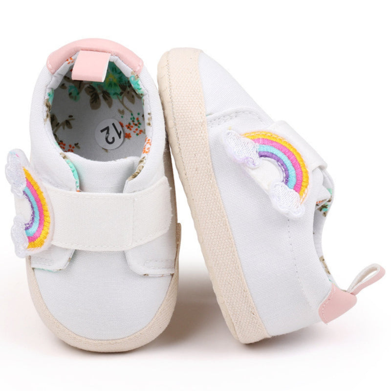 Baby Unisex Canvas Booties (White)-BT5156